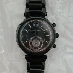 MK Black with Swarovski Crystal Bezel with BOX